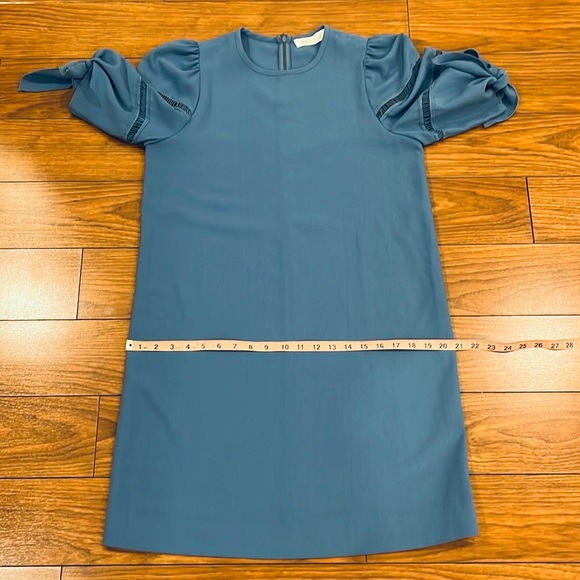 See by Chloe Riverside Blue Tie Sleeve Shift Dress - Picture 12 of 16